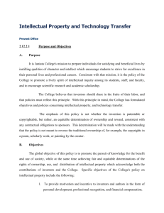 Intellectual Property and Technology Transfer