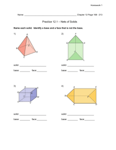 Chapter 12 Practice - Surface Area and Volume of Solids