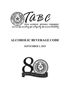TABC Code - Texas Alcoholic Beverage Commission