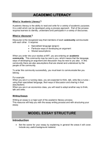 Model essay structure