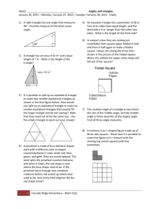 Angles and Triangles - Cascade Ridge Math Club