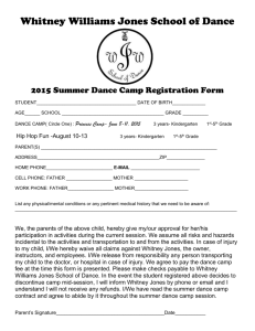 Registration form - Whitney Williams Jones School of Dance