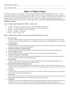 Game project rubric and due dates