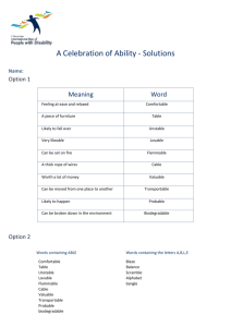 Student activity sheet solutions (DOCX 50kB
