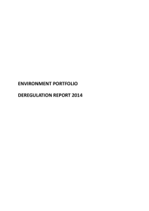 deregulation report 2014 - Department of the Environment