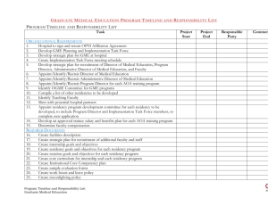 Program Timeline and Responsibility Checklist - lmu