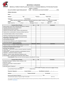 MEDICAL FORM (TO BE FILLED OUT WITH A