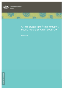 Annual program performance report: Pacific regional program 2008