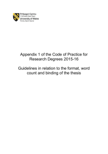 Appendix 1 Guidelines in relation to the format, word count and
