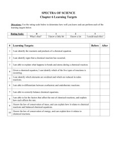 SPECTRA OF SCIENCE Chapter 6 Learning Targets