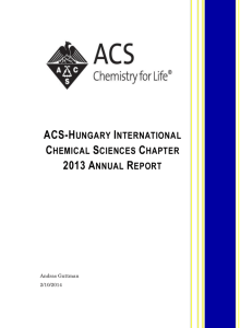 ACS-Hungary International Chemical Sciences Chapter 2013
