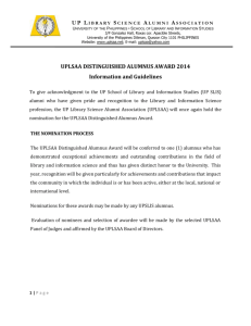UPLSAA Distinguished Alumnus Award 2014 Guidelines