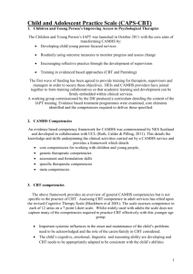 CBT Child and Adolescent Practice Scale