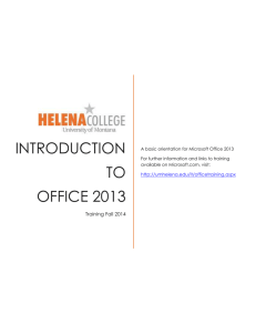 Overview: An Introduction To Office 2013