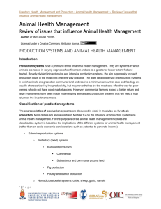 Production systems and animal health management