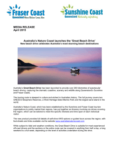 Australia`s Nature Coast launches the `Great Beach Drive`
