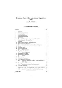 Transport (Taxi-Cabs) Amendment Regulations 2014