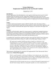 Coalition Terms of Reference - BC Employment Standards Coalition