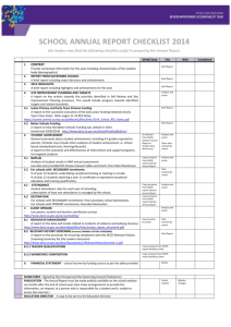 School Annual Report Checklist 2014
