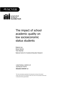 The impact of school academic quality on low socioeconomic status