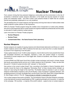Information Sheet -- PSR LA Nuclear Threats