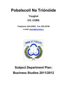Business Studies Dept. Policy 2011/12