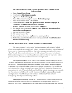 SMC Core Curriculum Course Proposal for Social, Historical and