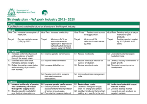 Strategic plan – WA pork industry 2012– 2020
