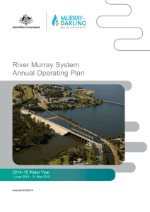 River Murray System Annual Operating Plan for 2014