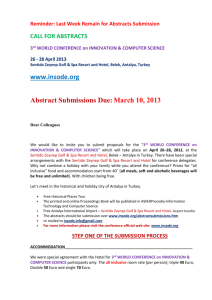Abstract Submissions Due: March 10, 2013