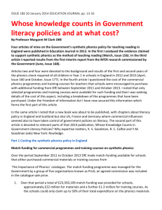 Whose Knowledge Counts in Government Literary Policies?