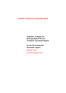 Guideline Template Report for reporting compliance with the EO