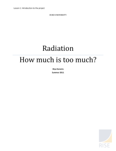 Lesson 2 : Introduction to radiation - RISE at Duke