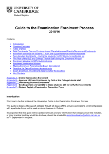 Guide to the Examination Enrolment Process
