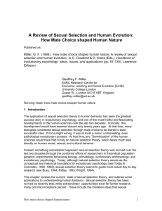 A Review of Sexual Selection and Human Evolution: