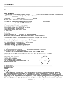 Circular Motion worksheet