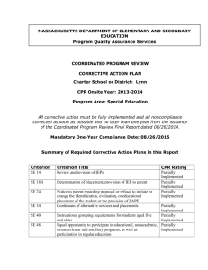 corrective action plan - Massachusetts Department of Education