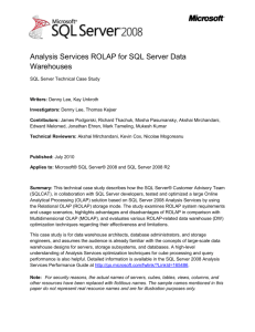 Analysis Services ROLAP for SQL Server Data Warehouses