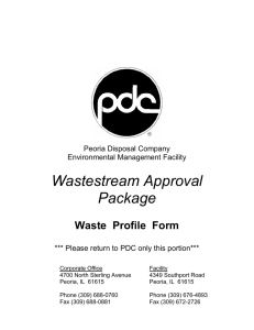 Waste Profile PDC - PDC and AREA Companies