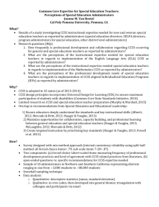 Common Core Expertise for Special Education Teachers