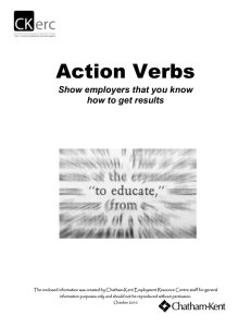 Action Verbs - Chatham-Kent