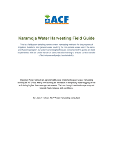 Why water harvest in Karamoja?