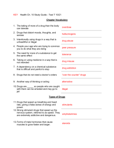 KEY Health Ch. 10 Study Guide - Test T 10/21 Chapter Vocabulary