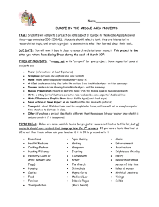 Middle Ages Project Directions and Rubric