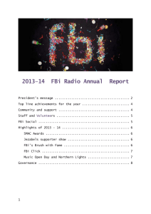 FBi Radio 2013-2014 Annual Report