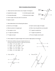 Angles and Triangles Unit Review 2