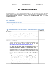 Data Quality Assessment Check List - Wockets