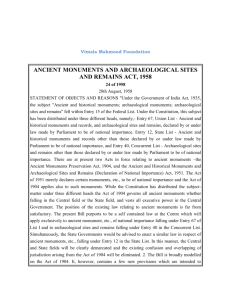 Ancient Monuments and Archaeological Sites and Remains Act, 1958