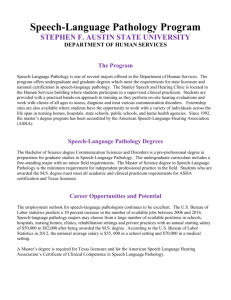 Speech-Language Pathology Program