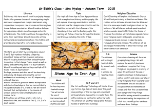 curriculum map Autumn 1 2015 The Stone Age to Iron Age